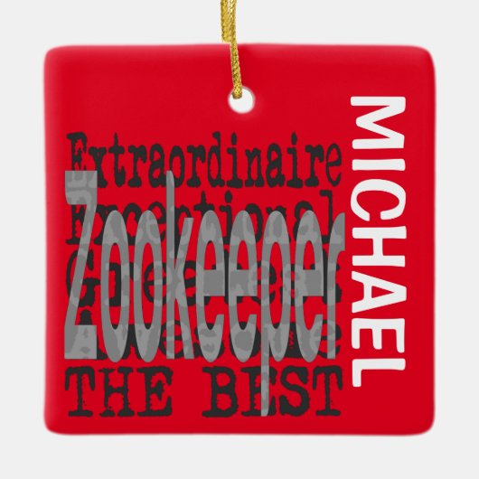 Zookeeper Extraordinaire CUSTOM Keramisch Ornament (Voorkant)