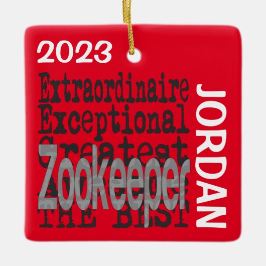 Zookeeper Extraordinaire CUSTOM Keramisch Ornament (Voorkant)