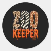 Zookeeper Funny Halloween Costume Zoo Keeper Anima Ronde Sticker (Voorkant)