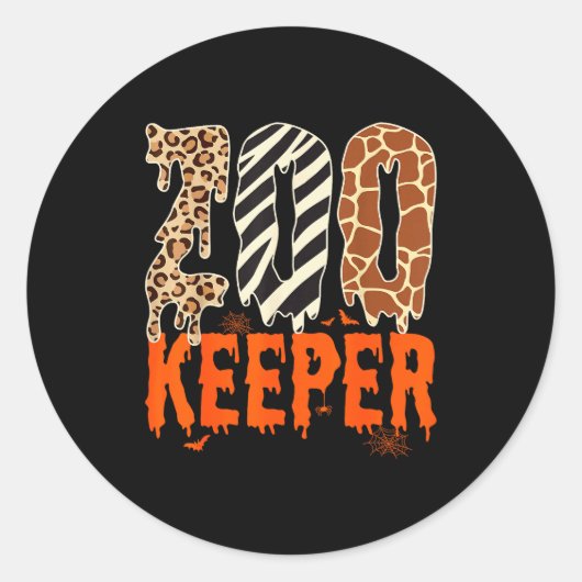 Zookeeper Funny Halloween Costume Zoo Keeper Anima Ronde Sticker (Voorkant)