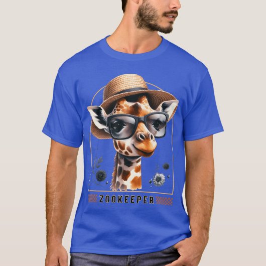 Zookeeper Giraffe Safari Zoo Keepeer - art T-shirt (Voorkant)