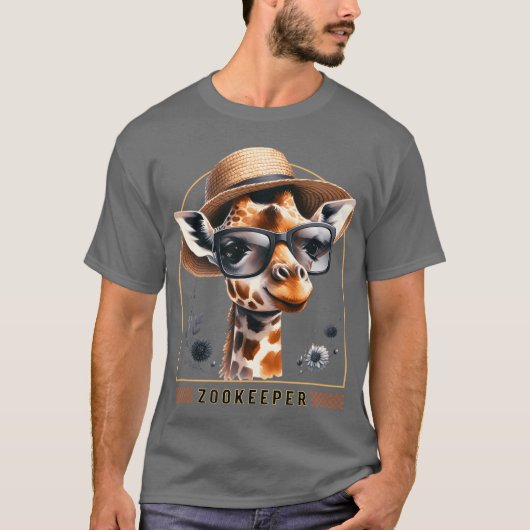 Zookeeper Giraffe Safari Zoo Keepeer - design 1 T-shirt (Voorkant)