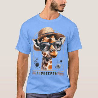 Zookeeper Giraffe Safari Zoo Keepeer - print T-shirt