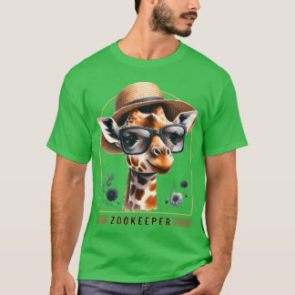 Zookeeper Giraffe Safari Zoo Keepeer - print T-shirt