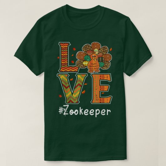 Zookeeper Love Thanksgiving Leopard Turkey herfst T-shirt (Design voorkant)