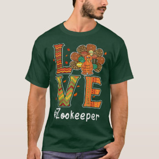 Zookeeper Love Thanksgiving Leopard Turkey herfst T-shirt