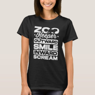 Zookeeper naar buiten Smile Inward Scream Dierenvr T-shirt