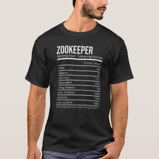 zookeeper Nutritional Values  Nutrition Facts T-shirt