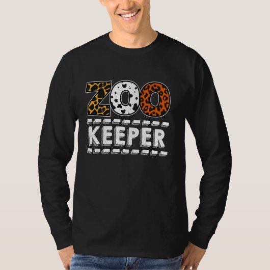 ZooKeeper Safari Zoo Animal Print Zoo Keeper T-shirt (Voorkant)