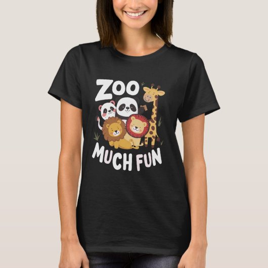 ZooKeeper Safari Zoo Veel leuke dieren Panda Lion T-shirt (Voorkant)