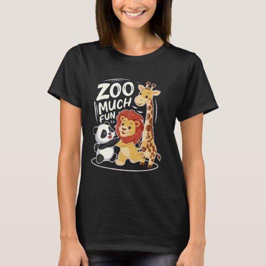 Zookeeper Zoo Veel leuke dieren Safari Panda Lion T-shirt (Voorkant)
