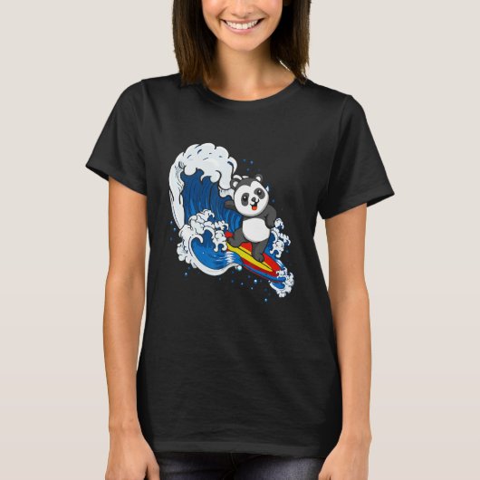 Zookeeping Surfing Wildlife Animal Panda Bear Surf T-shirt (Voorkant)