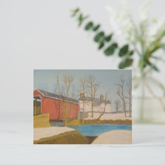 Zook's Mill Bridge - Lancaster Briefkaart (Staand voorkant)