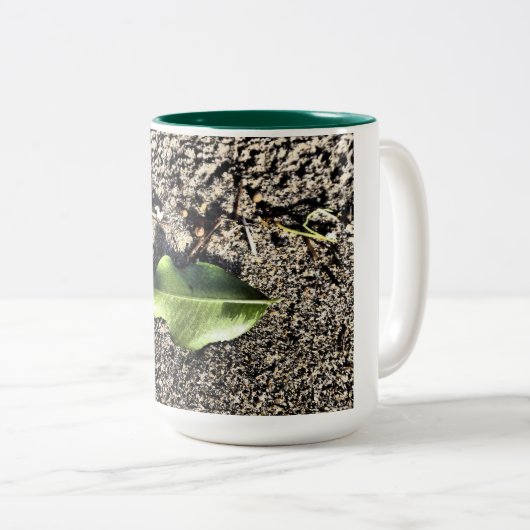 zoolblad tweekleurige koffiemok (Voorkant rechts)