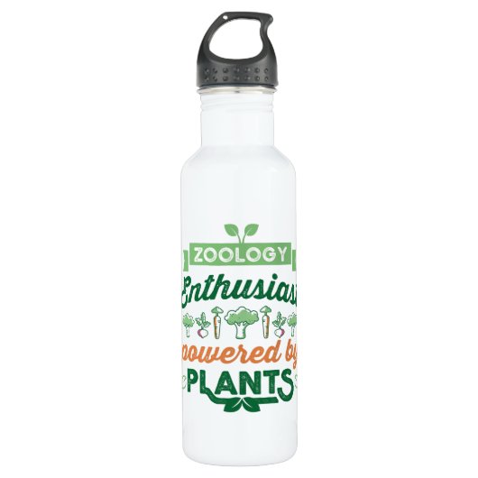 Zoölogische enthousiast met Planten Vegan Gift Waterfles (Voorkant)