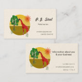 Zoölogische Giraffe onder Sun Illustration Visitekaartje (Voorkant / Achterkant)