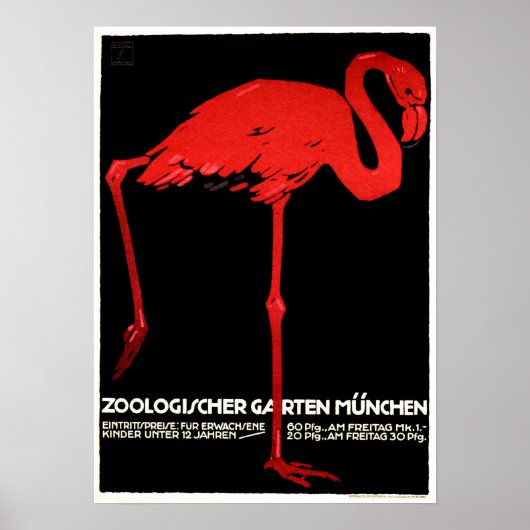 ZOOLOGISCHER GARTEN MUNCHEN German Travel Poster (Voorkant)