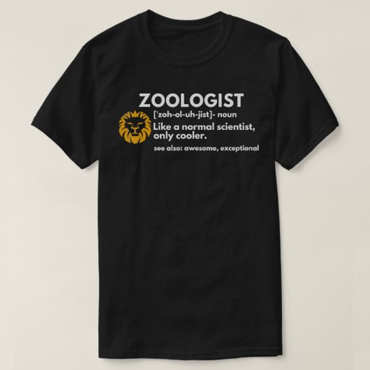 Zoologist Definition Funny Zoology Science Gift T-shirt (Design voorkant)