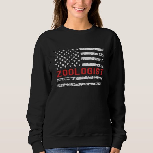 Zoologist USA Flag Profession Retro Job Title Trui (Voorkant)