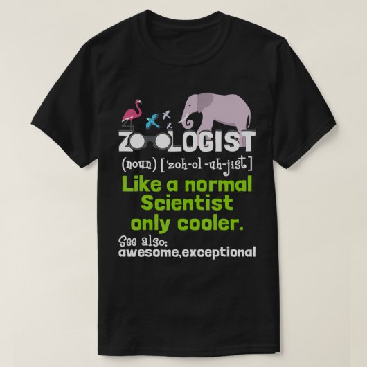 Zoöloog Definitie Zoölogie Zoökeeper Wildlife T-shirt (Design voorkant)