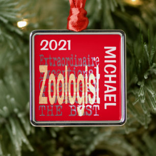 Zooloog Extraordinaire CUSTOM Metalen Ornament