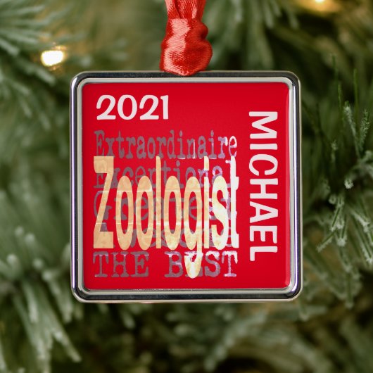 Zooloog Extraordinaire CUSTOM Metalen Ornament (Boom)