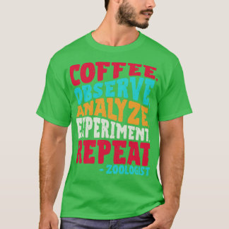 Zooloog KOFFIE OBSERVEREN ANALYSEER EXPERIMENT HER T-shirt