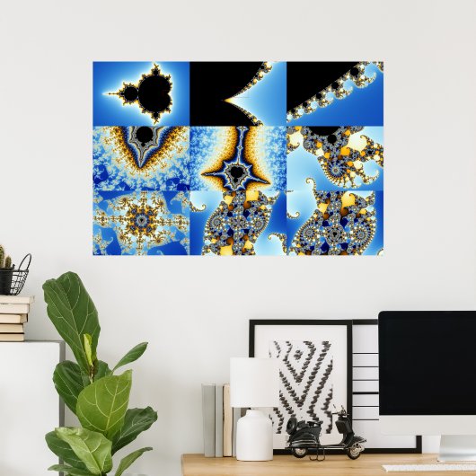 Zoom04 Composiet 8 +Boxes blauw Poster (Thuiskantoor)