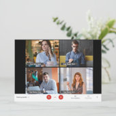 Zoom bijeenkomst kerstfoto Funny Holiday KAART (Staand voorkant)