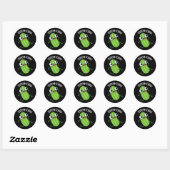 Zoom-chini Funny Zucchini Pun Dark BG Ronde Sticker (Vel)