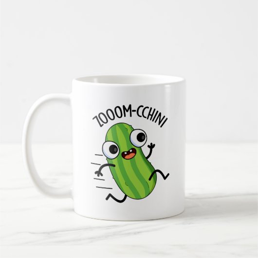 Zoom-chini Funny Zucchini Pun Koffiemok (Links)