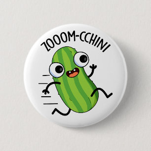 Zoom-chini Funny Zucchini Pun Ronde Button 5,7 Cm