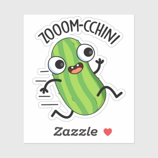 Zoom-chini Funny Zucchini Pun Sticker (Vel)