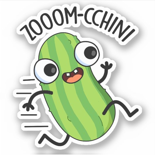 Zoom-chini Funny Zucchini Pun Sticker (Voorkant)