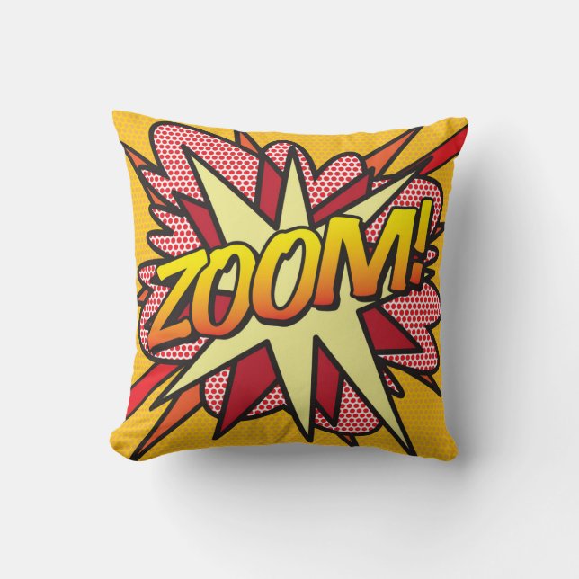 ZOOM Funny Cool Modern Comic Book Pop Art Kussen (Voorkant)