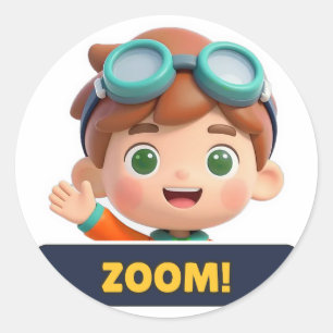 Zoom! Goggles Jongens Sticker - Uitgesneden Vinyl