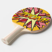 ZOOM Grappige stripboek Smack Talk Cool Modern Tafeltennisbatje (Voorkant Gekanteld)