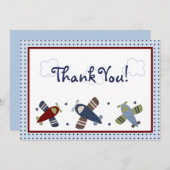 Zoom langs vliegtuig Dank u wel! Bedankkaart (Voorkant / Achterkant)