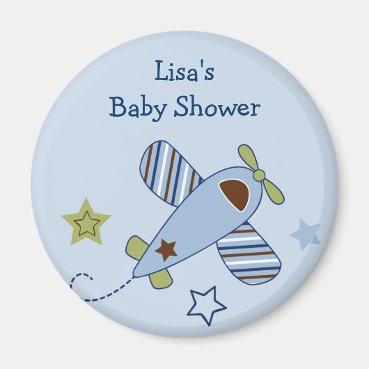 Zoom langs vliegtuigmagneet Baby shower Magneet (Voorkant)