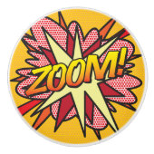 ZOOM Leuke Retro Comic Book Pop Art Keramische Knop (Voorkant)