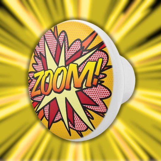 ZOOM Leuke Retro Comic Book Pop Art Keramische Knop