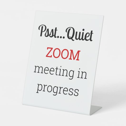 Zoom Meeting In Progress Reclamebord Met Voetstuk (Voorkant)
