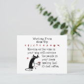 Zoom Meeting Wijn Tip Grappig Quote met Cat Briefkaart (Staand voorkant)