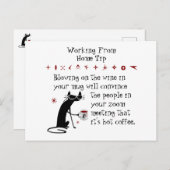 Zoom Meeting Wijn Tip Grappig Quote met Cat Briefkaart (Voorkant / Achterkant)