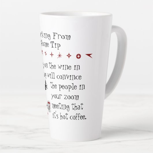 Zoom Meeting Wijn Tip Grappig Quote met Cat Latte Mok (Rechterhoek)