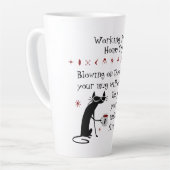 Zoom Meeting Wijn Tip Grappig Quote met Cat Latte Mok (Linkerhoek)