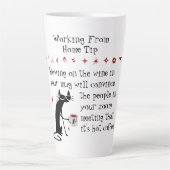 Zoom Meeting Wijn Tip Grappig Quote met Cat Latte Mok (Voorkant)