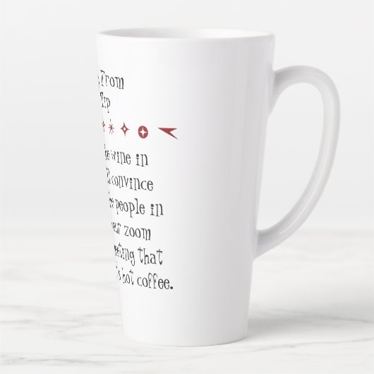 Zoom Meeting Wijn Tip Grappig Quote met Cat Latte Mok (Rechts)