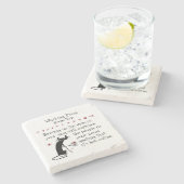 Zoom Meeting Wijn Tip Grappig Quote met Cat Stenen Onderzetter (Zijkant)