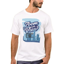 Zoom met een camerastad T-shirt ontwerp